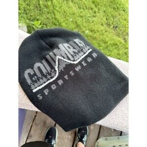 Columbia Sportswear Black Knit Beanie Hat Winter Ski Cap One Size Unisex Logo